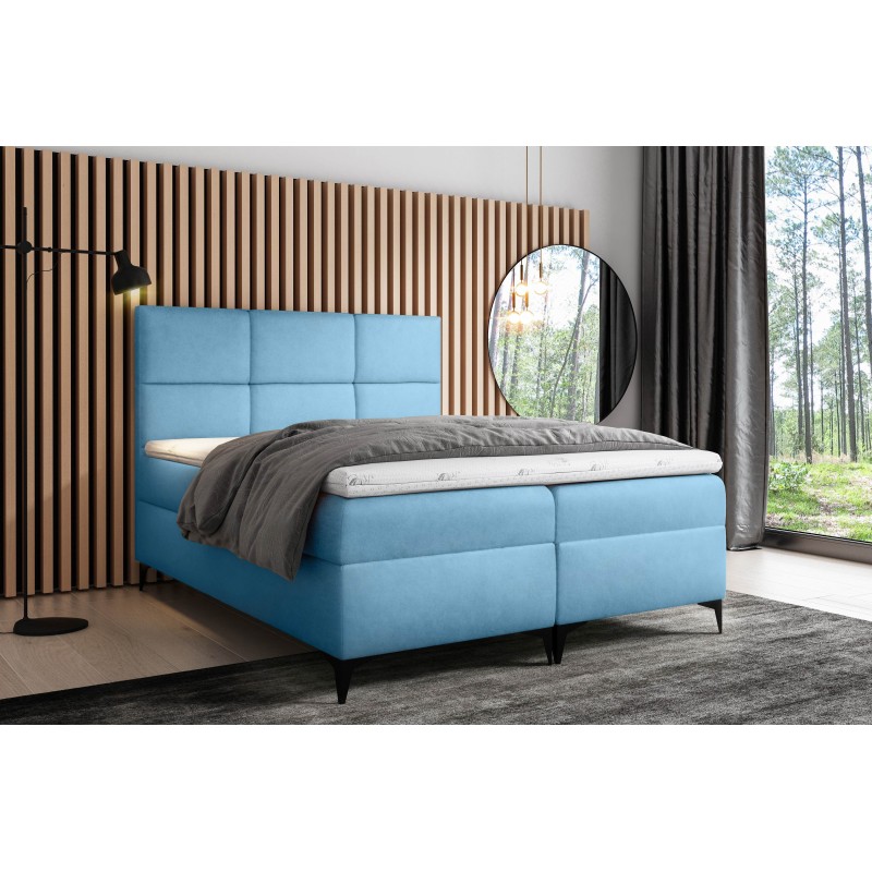 Qurio continental bed with a bedding container, fabric Magic velvet 2260 Qurio continental bed with a bedding container, fabric Magic velvet 2260