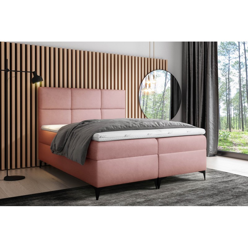 Continental bed Qurio with storage for bedding, fabric Magic velvet 2258 Continental bed Qurio with storage for bedding, fabric Magic velvet 2258