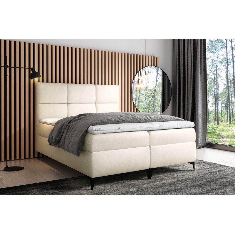 Qurio continental bed with bedding storage, fabric Magic Velvet 2256 Qurio continental bed with bedding storage, fabric Magic Velvet 2256