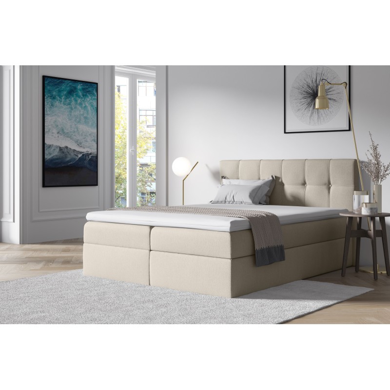 Fano continental bed with a storage container for bedding, fabric Soro 21 Fano continental bed with a storage container for bedding, fabric Soro 21