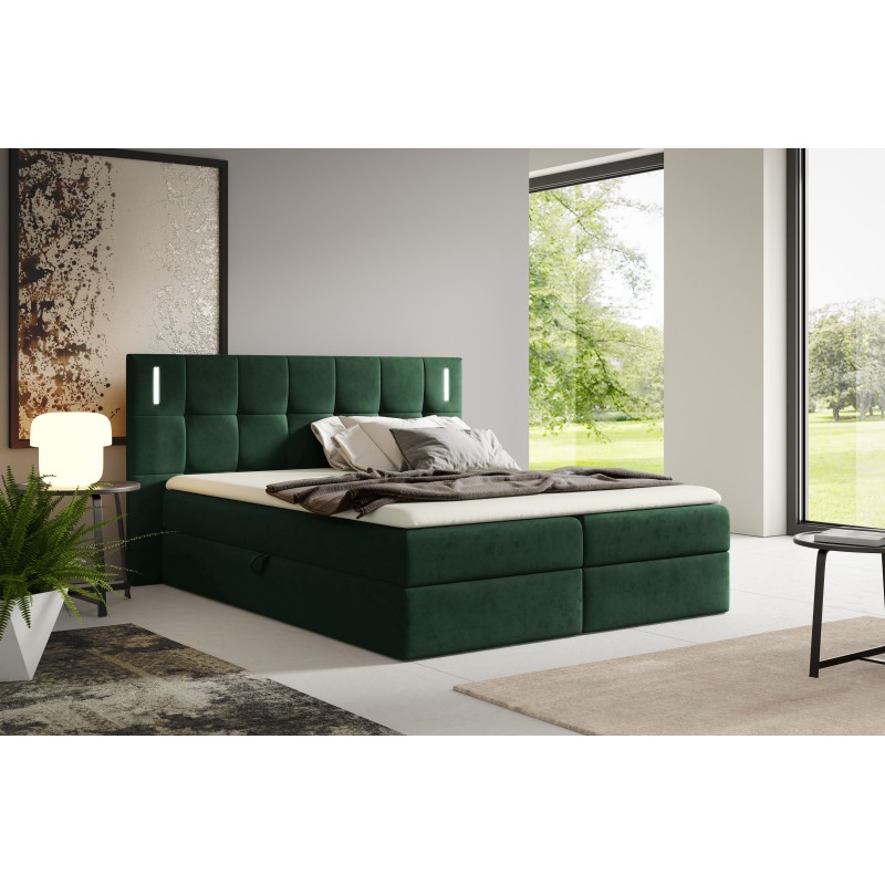 Valdi continental bed with sensory lighting, fabric Fresh 13 Valdi continental bed with sensory lighting, fabric Fresh 13