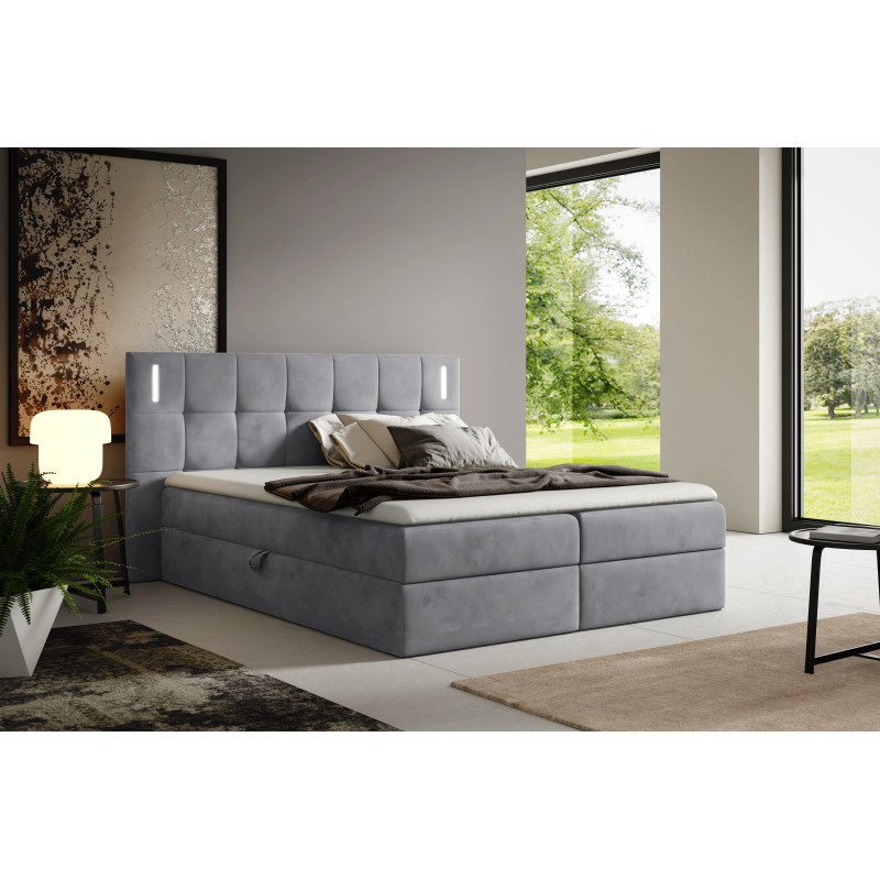 Valdi continental bed with sensory lighting, fabric Fresh 32 Valdi continental bed with sensory lighting, fabric Fresh 32