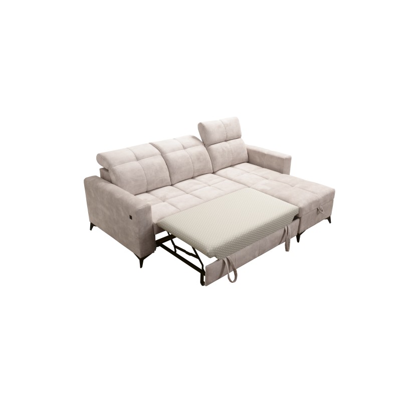 Luxury Zeni Corner Sofa with Sleeping Function in Velvet Fabric, Wave 1 | Your Place for Comfort Luxury Zeni Corner Sofa with Sleeping Function in Velvet Fabric, Wave 1 | Your Place for Comfort