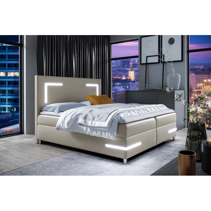 Axero continental bed with LED lighting, fabric Soft 33 Axero continental bed with LED lighting, fabric Soft 33