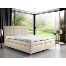 Tivaro continental bed with a bedding storage in Soft 33 fabric