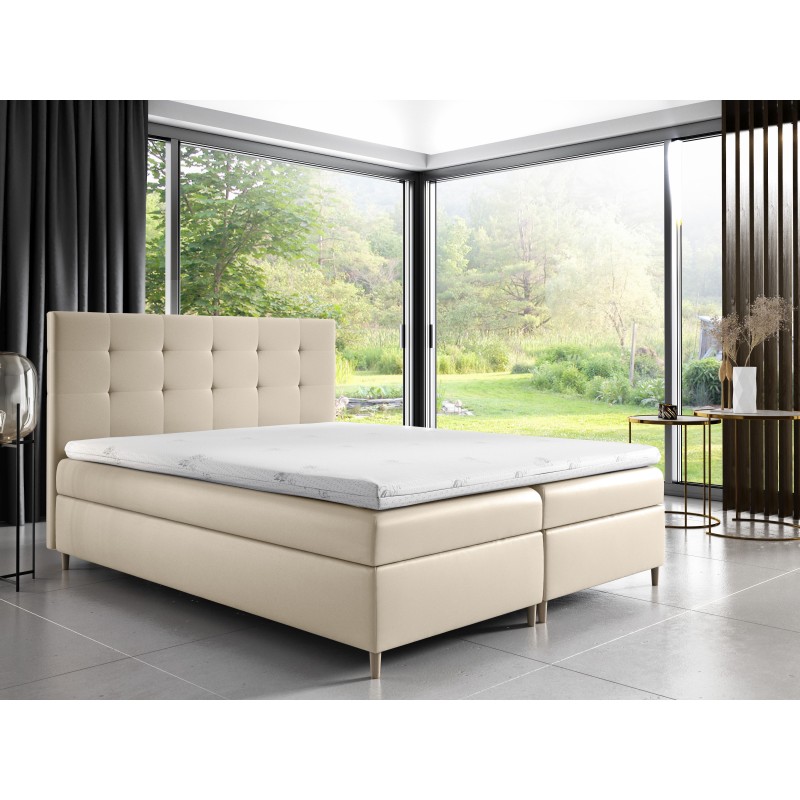 Tivaro continental bed with a bedding storage in Soft 33 fabric