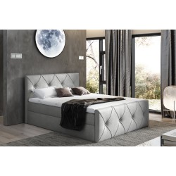 Virox Lux continental bed with bedding storage, fabric Monolith 84