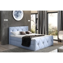 Virox Lux continental bed with bedding storage, fabric Monolith 70