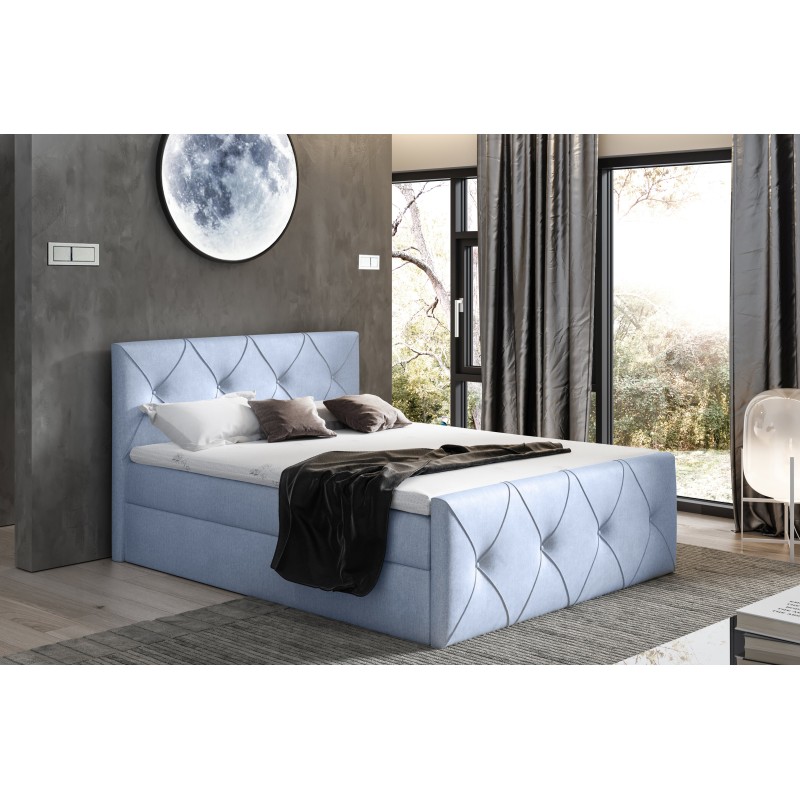 Virox Lux continental bed with bedding storage, fabric Monolith 70 Virox Lux continental bed with bedding storage, fabric Monolith 70