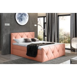 Cama continental Virox Lux con contenedor para ropa de cama, tela Monolith 61.