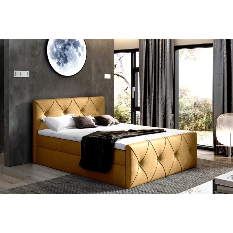 Virox Lux continental bed with a bedding container in Monolith 48 fabric Virox Lux continental bed with a bedding container in Monolith 48 fabric
