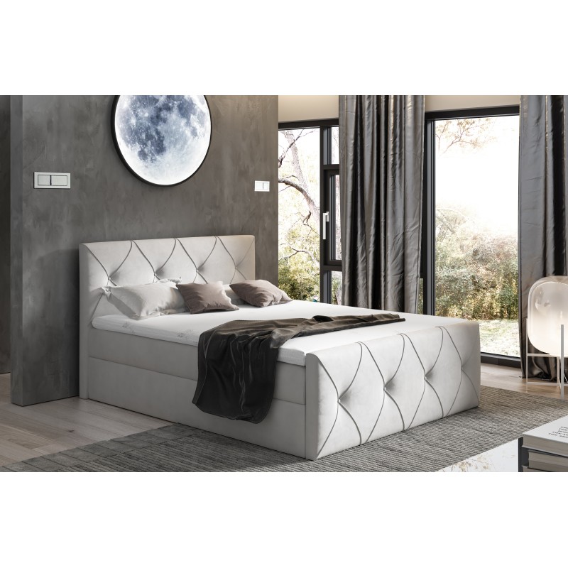 Virox Lux continental bed with a bedding storage, fabric Matt velvet 83 Virox Lux continental bed with a bedding storage, fabric Matt velvet 83