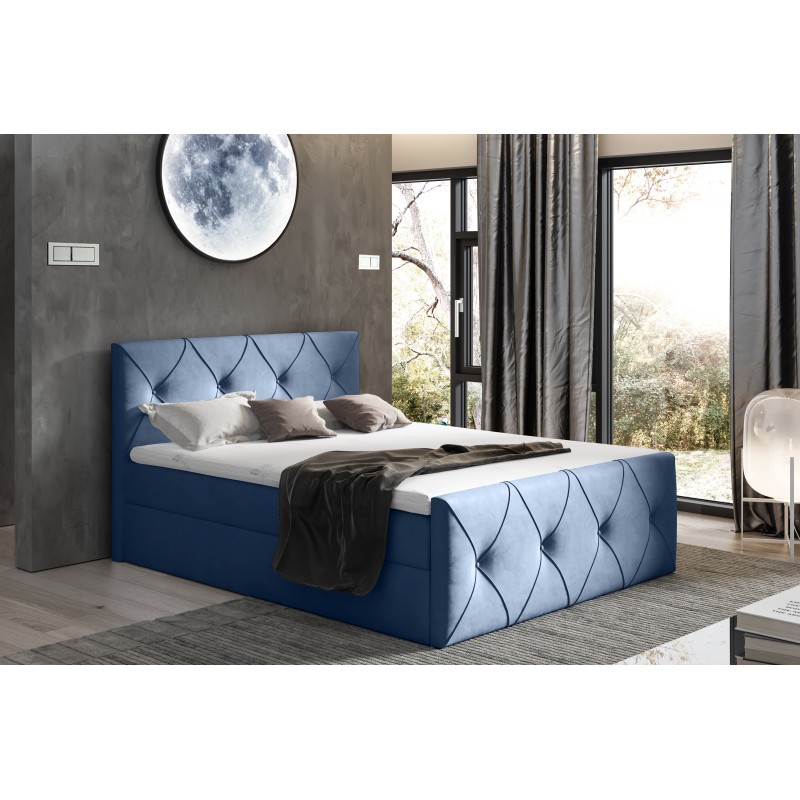 Virox Lux continental bed with a storage container for bedding, fabric Matt Velvet 74 Virox Lux continental bed with a storage container for bedding, fabric Matt Velvet 74