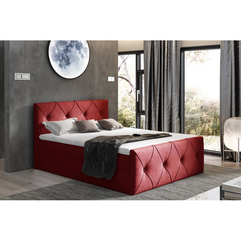Virox Lux continental bed with a bedding storage compartment, fabric Matt Velvet 59 Virox Lux continental bed with a bedding storage compartment, fabric Matt Velvet 59