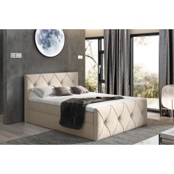 Virox Lux continental bed with a storage container for bedding, fabric Matt velvet 08