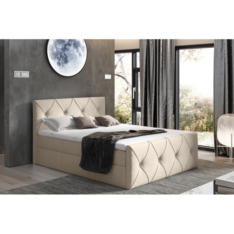 Virox Lux continental bed with a storage container for bedding, fabric Matt velvet 08 Virox Lux continental bed with a storage container for bedding, fabric Matt velvet 08