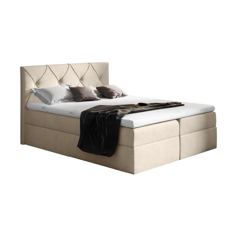 Virox continental bed with bedding storage in Matt velvet 08 fabric Virox continental bed with bedding storage in Matt velvet 08 fabric