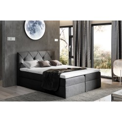 Virox continental bed with a bedding container, fabric Matt Velvet 99