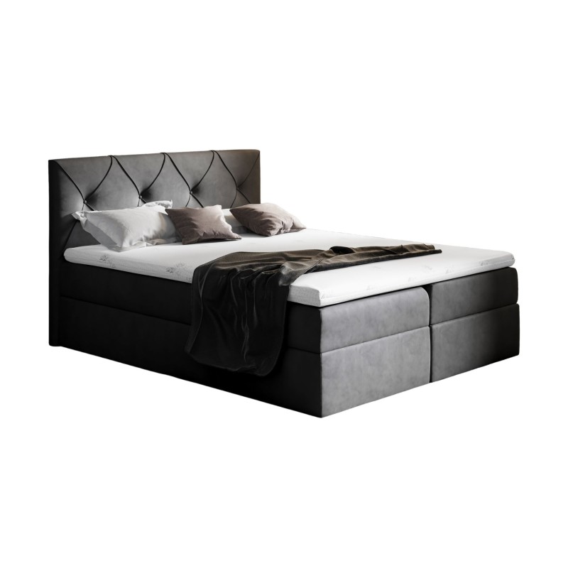 Virox continental bed with a bedding container, fabric Matt Velvet 99 Virox continental bed with a bedding container, fabric Matt Velvet 99