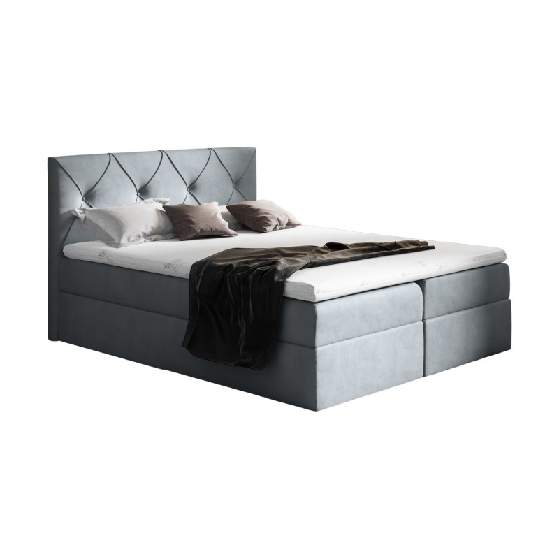Virox continental bed with bedding container, fabric Matt velvet 85 Virox continental bed with bedding container, fabric Matt velvet 85