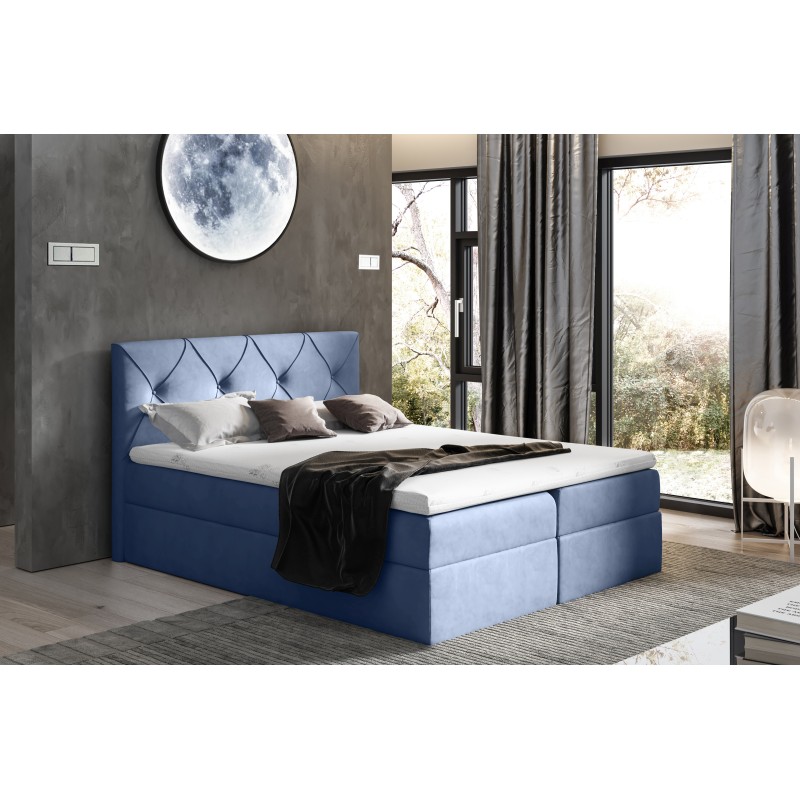 Continental bed Virox with bedding storage, fabric Matt Velvet 74 Continental bed Virox with bedding storage, fabric Matt Velvet 74
