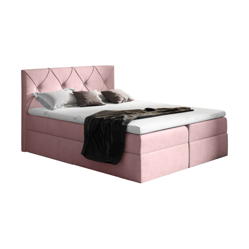 Virox continental bed with a bedding container, fabric Matt velvet 63 Virox continental bed with a bedding container, fabric Matt velvet 63