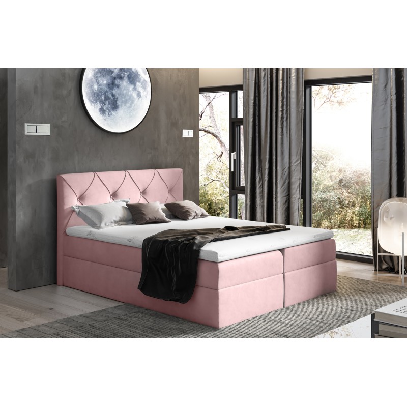 Virox Lux continental bed with a storage container for bedding, fabric Matt Velvet 63 Virox Lux continental bed with a storage container for bedding, fabric Matt Velvet 63