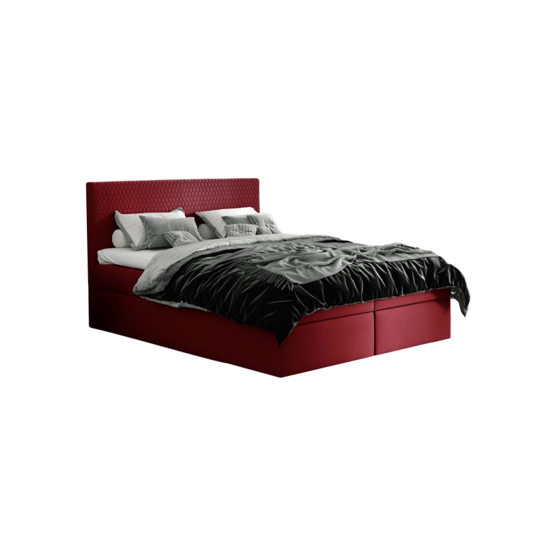 Nolivo continental bed with a bedding container in Riviera 61 fabric Nolivo continental bed with a bedding container in Riviera 61 fabric