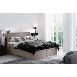 Nolivo continental bed with a storage compartment for bedding, fabric Riviera 16