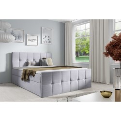 Aurevo continental bed with a bedding storage container, fabric Inari 91