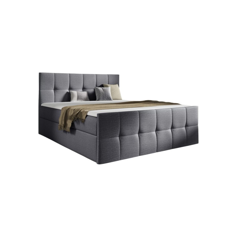 Aurevo continental bed with a bedding container in Fancy 96 fabric Aurevo continental bed with a bedding container in Fancy 96 fabric