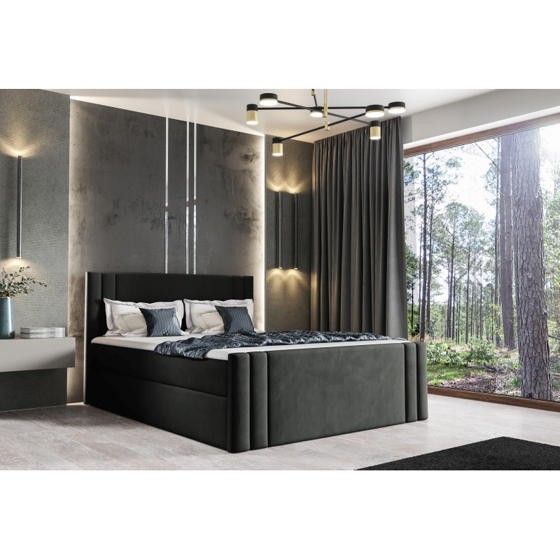 Континентальне ліжко Sovo з ящиком для білизни тканина Amor velvet 4322