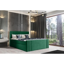 Sovo continental bed with a bedding container in Amor velvet 4311 fabric