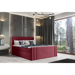 Sovo continental bed with storage for bedding, fabric Amor velvet 4307