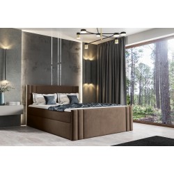 Sovo continental bed with a storage compartment for bedding, fabric Amor velvet 4301