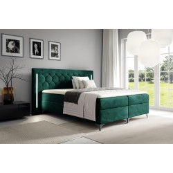 Arius Continental Bed Decorative quilting with LED lighting on the headboard, fabric Monolith 37