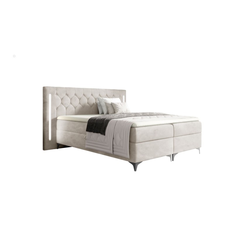 Arius Continental Bed Decorative Quilting with LED Lighting on the Headboard Fabric Fresh 01 Arius Continental Bed Decorative Quilting with LED Lighting on the Headboard Fabric Fresh 01