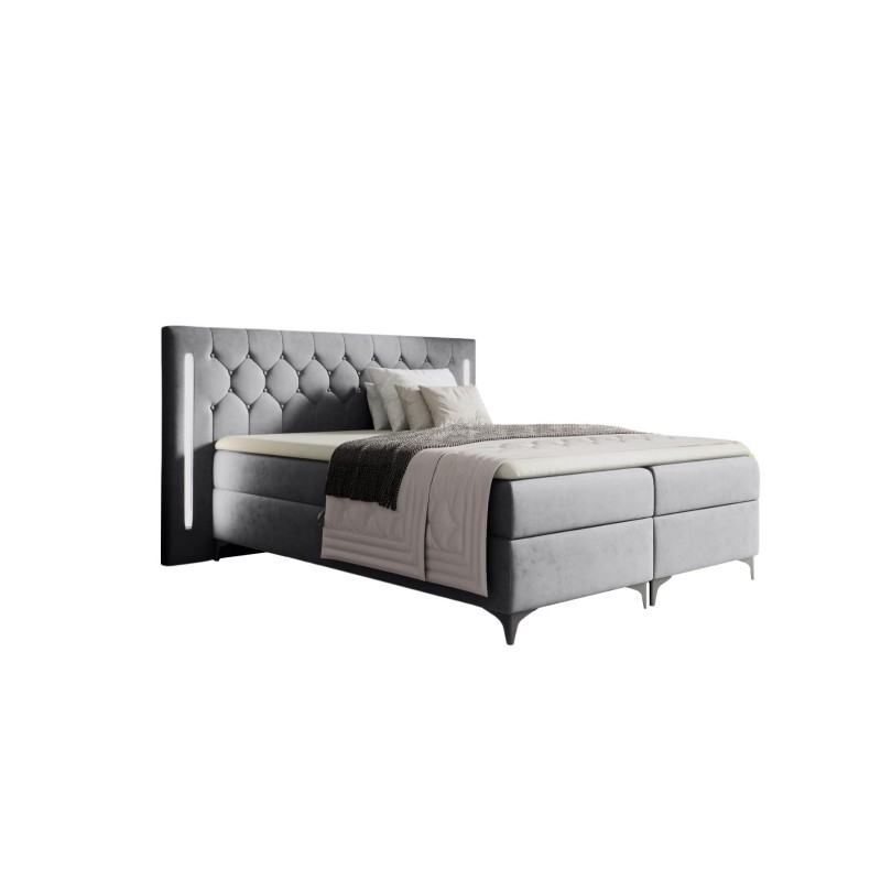 Kontinentalbett Arius Ziersteppungen mit LED-Beleuchtung am Kopfteil Stoff Fresh 32 Kontinentalbett Arius Ziersteppungen mit LED-Beleuchtung am Kopfteil Stoff Fresh 32