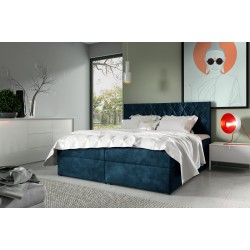 Zendo VII continental bed with bedding storage in Fresh 11 fabric