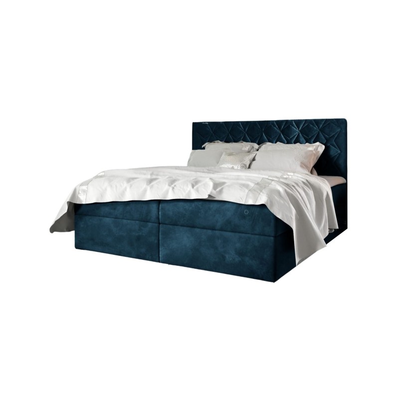 Zendo VII continental bed with bedding storage in Fresh 11 fabric Zendo VII continental bed with bedding storage in Fresh 11 fabric