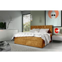 Zendo VII continental bed with bedding storage, fabric Fresh 37