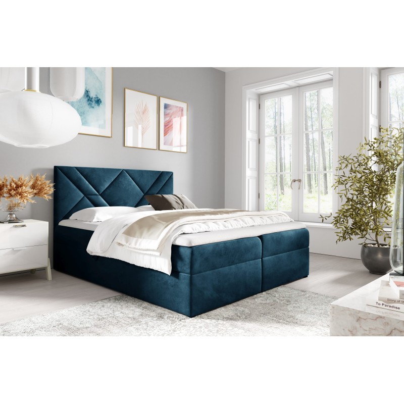 Zendo VI continental bed with a storage container for bedding, fabric Fresh 11 Zendo VI continental bed with a storage container for bedding, fabric Fresh 11