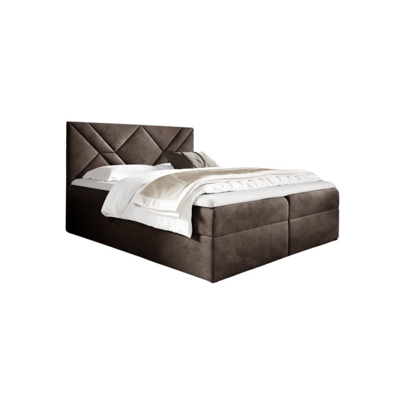 Zendo VI continental bed with storage for bedding, fabric Fresh 4 Zendo VI continental bed with storage for bedding, fabric Fresh 4