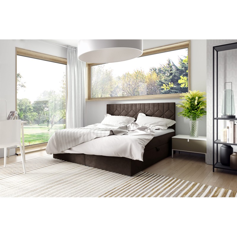 Zendo V continental bed with a bedding storage compartment, fabric Fresh 4 Zendo V continental bed with a bedding storage compartment, fabric Fresh 4