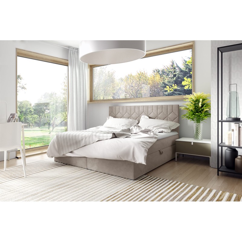 Continental bed Zendo V with bedding storage, fabric Fresh 2 Continental bed Zendo V with bedding storage, fabric Fresh 2
