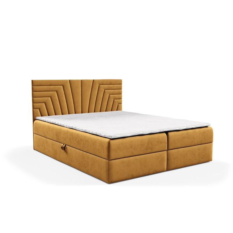 Zendo IV continental bed with a bedding container in Fresh 37 fabric Zendo IV continental bed with a bedding container in Fresh 37 fabric