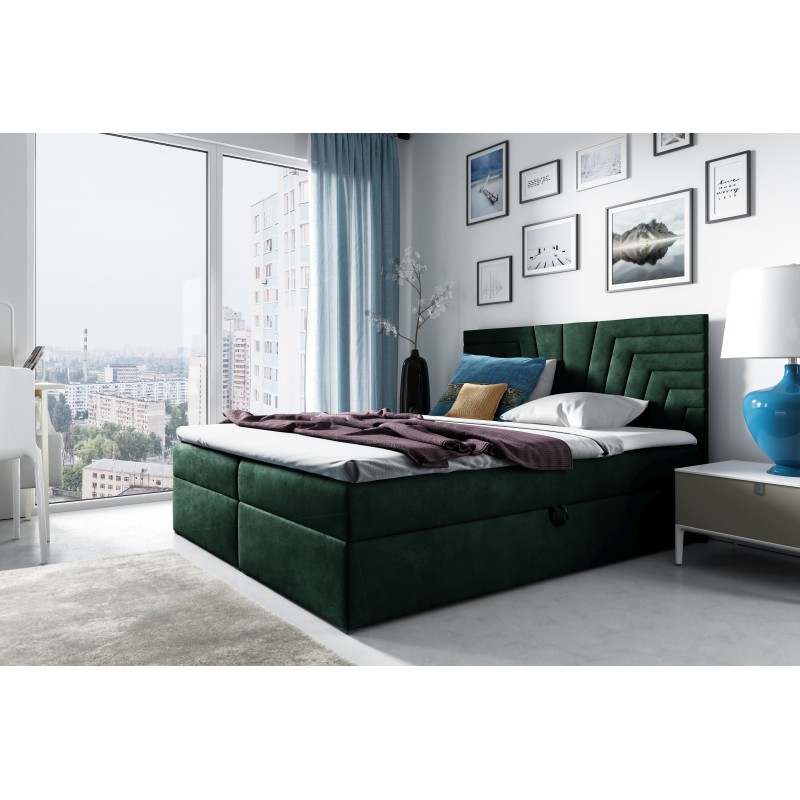 Zendo IV continental bed with bedding storage in Fresh 13 fabric Zendo IV continental bed with bedding storage in Fresh 13 fabric
