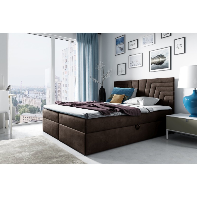 Zendo IV continental bed with a bedding storage container, fabric Fresh 4 Zendo IV continental bed with a bedding storage container, fabric Fresh 4