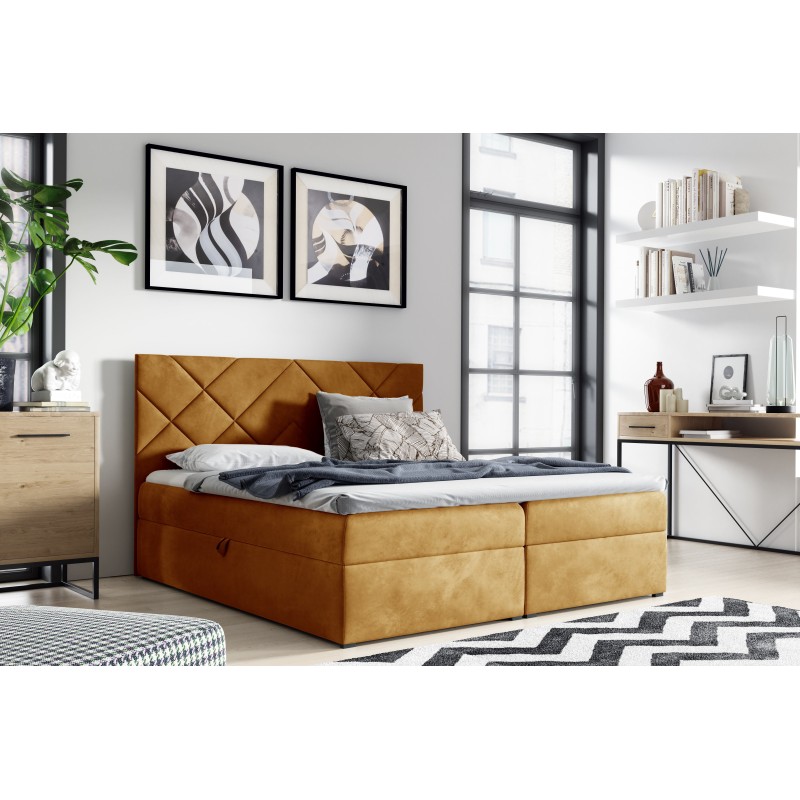 Zendo III continental bed with a storage compartment for bedding, fabric Fresh 37 Zendo III continental bed with a storage compartment for bedding, fabric Fresh 37