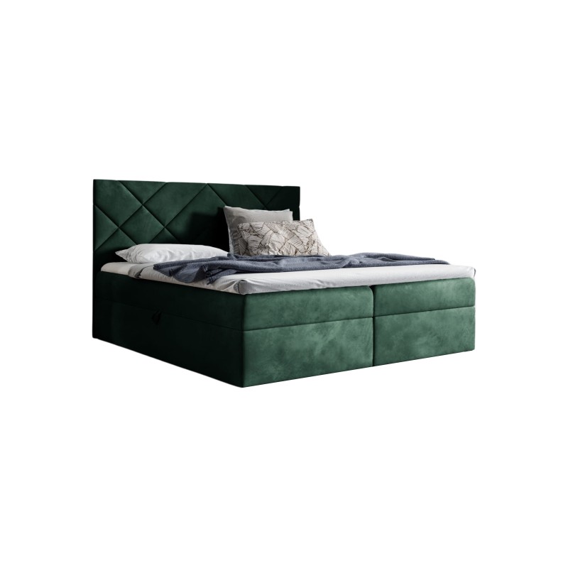 Zendo III continental bed with a bedding container in Fresh 13 fabric Zendo III continental bed with a bedding container in Fresh 13 fabric